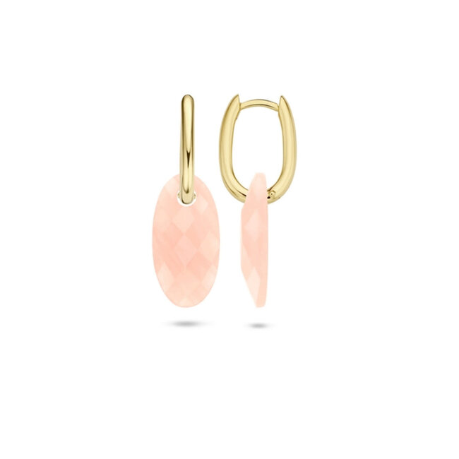 Blush Blush Oorbedels 820PIQL Groot Rose Quartz Ovaal 15mm x 30mm