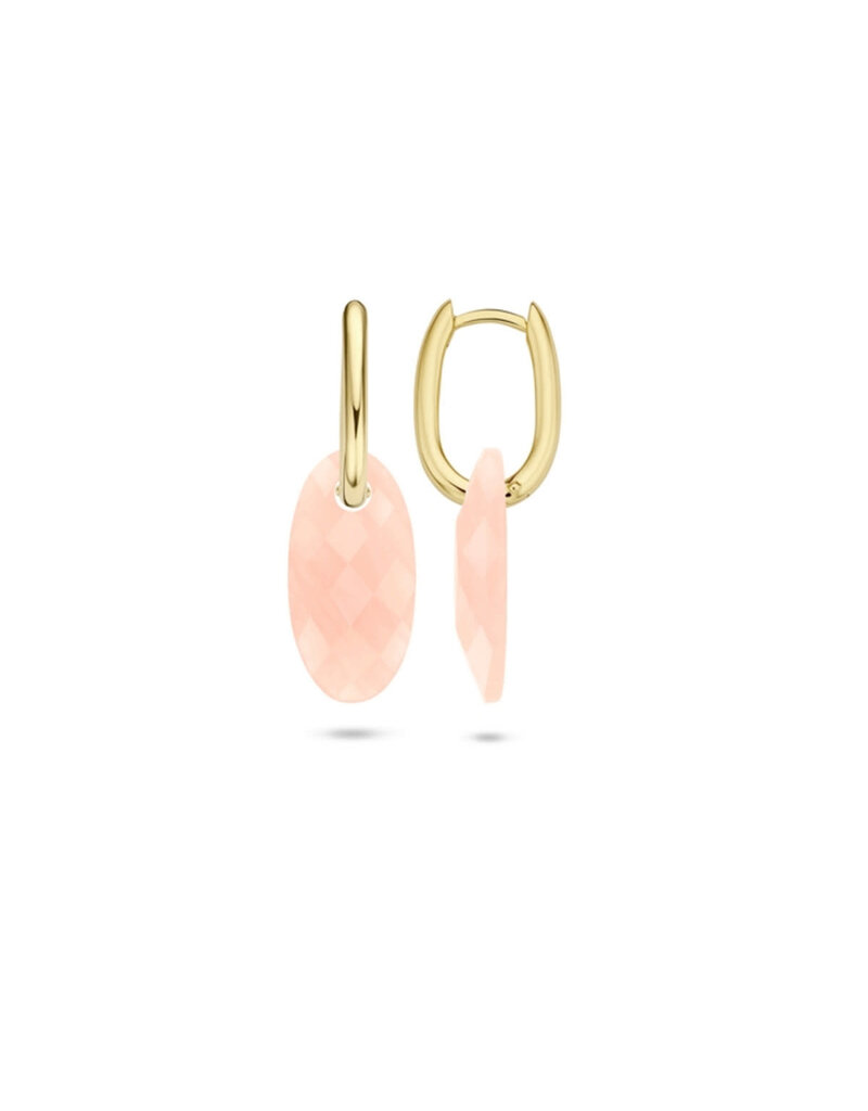 Blush Blush Oorbedels 820PIQL Groot Rose Quartz Ovaal