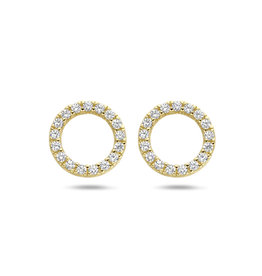 Blush Blush Oorbellen 9066YZI 14k Geelgoud met Zirkonia 7,5 mm Diamanter