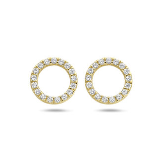Blush Blush Oorbedels 9066YZI 14k Geelgoud met Zirkonia 7,5 mm Diamanter