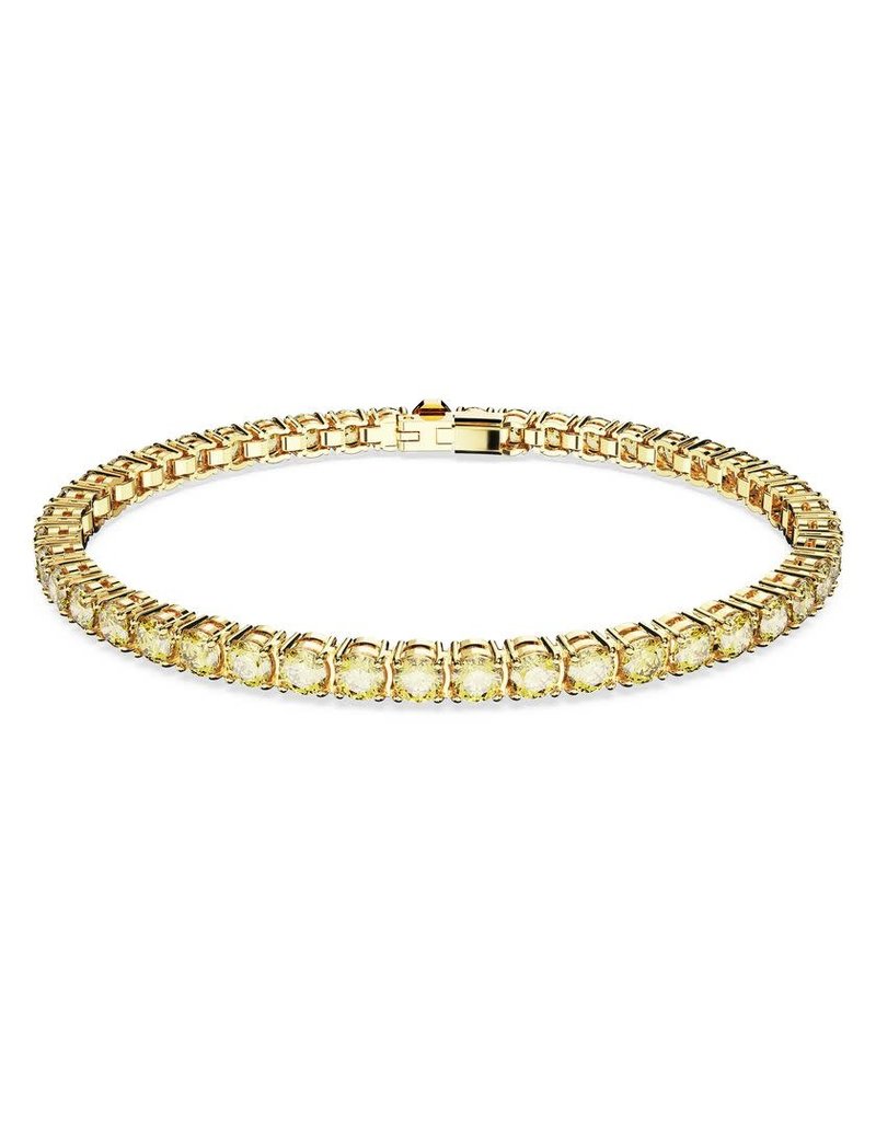 Swarovski Swarovski Armband 5648933 Matrix Tennis met Geelgouden Plating en Swarovski Kristallen 16.5cm en 5mm breedte