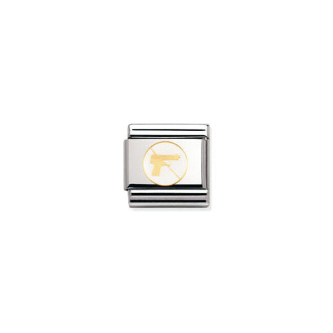 Nomination Nomination Schakel 030270-05 Composable Classic Staal met 18k Geelgouden No Guns