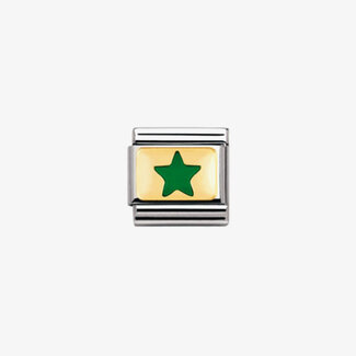 Nomination Nomination Schakel 030209-05 Composable Classic Staal met 18k Geelgouden Groene Ster
