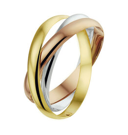 Blinckers Jewelry Huiscollectie House of Blinckers 4300459 ring dames 14k goud tricolor maat 17,25 breedte per ring 2,5 mm