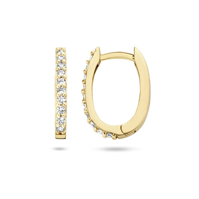 Blush Blush Oorbellen 7236YZI Oorringen 14kr Geelgoud met Zirkonia 1.9mm x 15.4mm