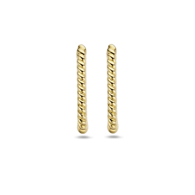 Blush Blush Oorbellen 7273YGO 14k Geelgoud met Gedraaid Motief Ovaal