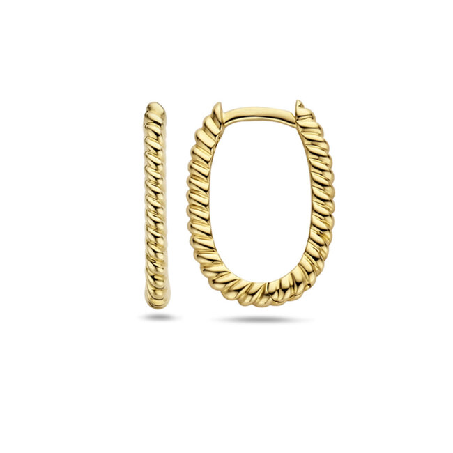 Blush Blush Oorbellen 7273YGO 14k Geelgoud met Gedraaid Motief Ovaal