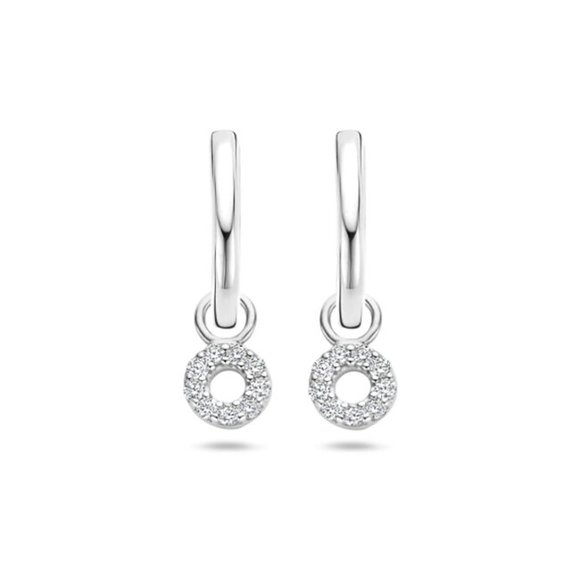 Blush Blush Oorbedels 9065WZI 14k Witgoud Circle met Zirkonia