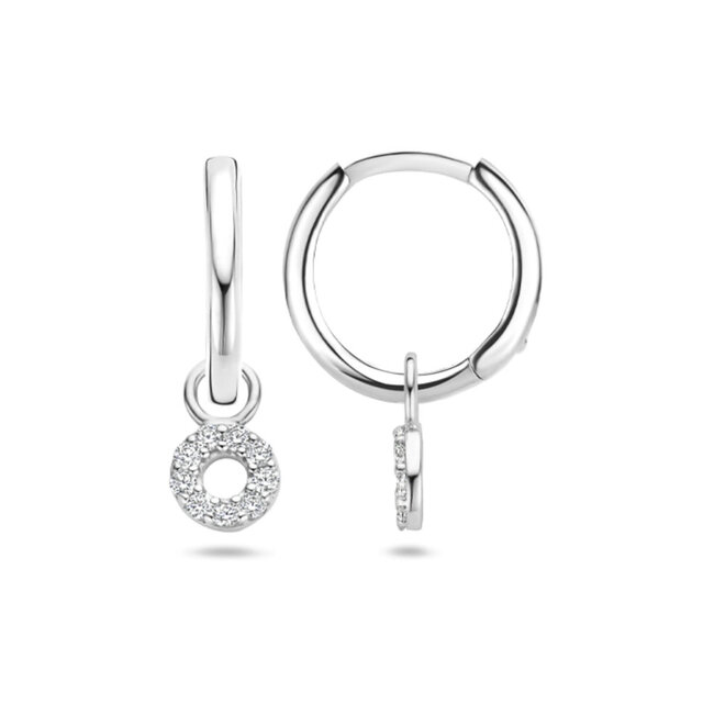 Blush Blush Oorbedels 9065WZI 14k Witgoud Circle met Zirkonia