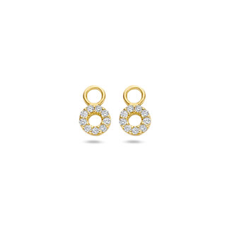 Blush Blush Oorbedel 9065YZI 14k Geelgoud Circle met zirkonia
