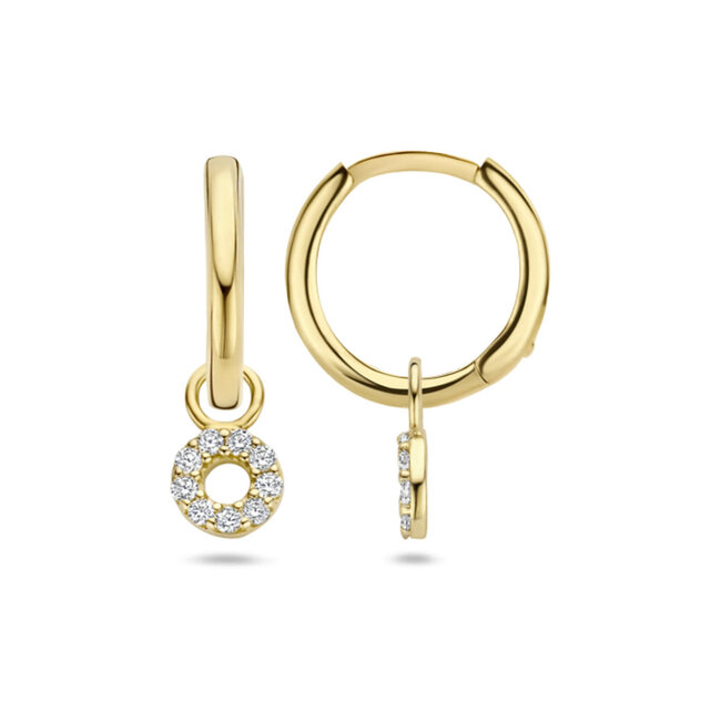 Blush Blush Oorbedel 9065YZI 14k Geelgoud Circle met zirkonia