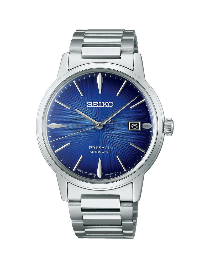 Seiko Seiko Horloge SRPJ13J Presage Automaat Staal met Blauwe Wijzerplaat