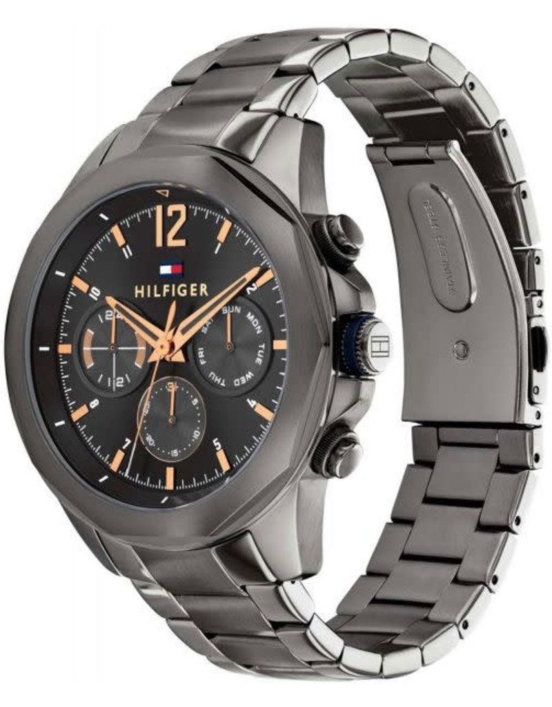 Tommy Hilfiger Tommy Hilfiger Heren Horloge TH1792061 Staal met Zwarte Plating Quartz Chronograaf