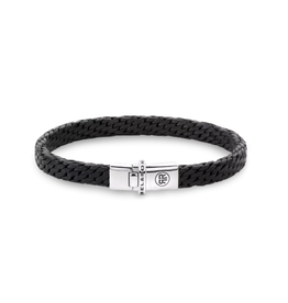 Rebel & Rose REBEL & ROSE RR-L0159-S-l woven small black leren armband