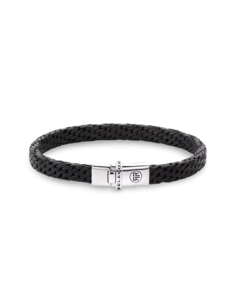 Rebel & Rose REBEL & ROSE RR-L0159-S-l woven small black leren armband