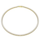 Swarovski 5657667 collier Matrix in geelgoud plated met heldere rond geslepen Swarovski kristallen lengte 41 cm diameter 0.4 cm