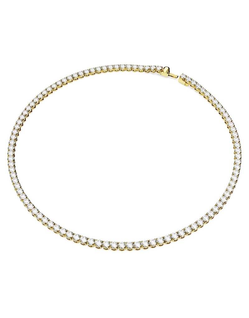 Swarovski 5657667 collier Matrix in geelgoud plated met heldere rond geslepen Swarovski kristallen lengte 41 cm diameter 0.4 cm