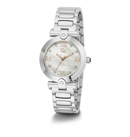 GC Y96003L1MF horloge dames staal 34 mm met Mother of pearl wijzerplaat met rose accenten