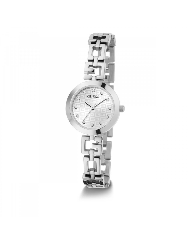 Guess Guess Dames Horloge GW0549L1 Staal Quartz met Zilverkleurige Wijzerplaat en Zirkonia 34mm