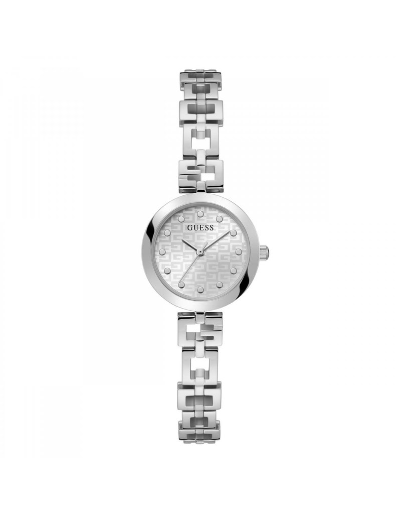 Guess Guess Dames Horloge GW0549L1 Staal Quartz met Zilverkleurige Wijzerplaat en Zirkonia 34mm
