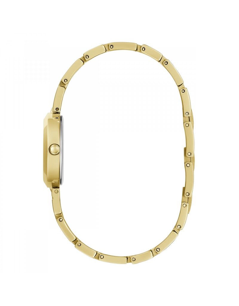 Guess Guess Dames Horloge GW0549L2 Staal met Geelgouden Plating Quartz met Geelgouden Wijzerplaat en Zirkonia 34mm