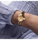 Guess Guess Dames Horloge GW0549L2 Staal met Geelgouden Plating Quartz met Geelgouden Wijzerplaat en Zirkonia 34mm