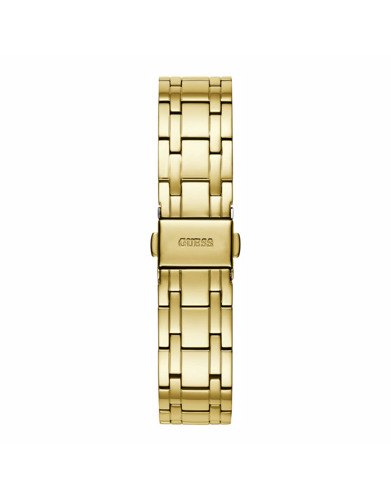 Guess Guess GW0033L2 horloge dames 34 mm staal goldplated gouden wijzerplaat met daaromheen diamant geslepen zirconia's