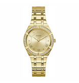 Guess Guess GW0033L2 horloge dames 34 mm staal goldplated gouden wijzerplaat met daaromheen diamant geslepen zirconia's