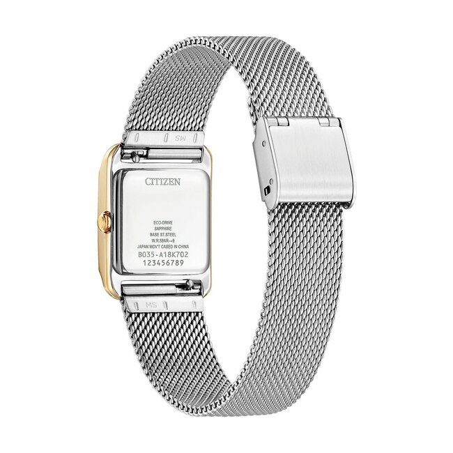 Citizen Citizen Horloge EW5596-66X Staal Bi-color Eco-drive met Roze Wijzerplaat en Extra Leren Horlogeband