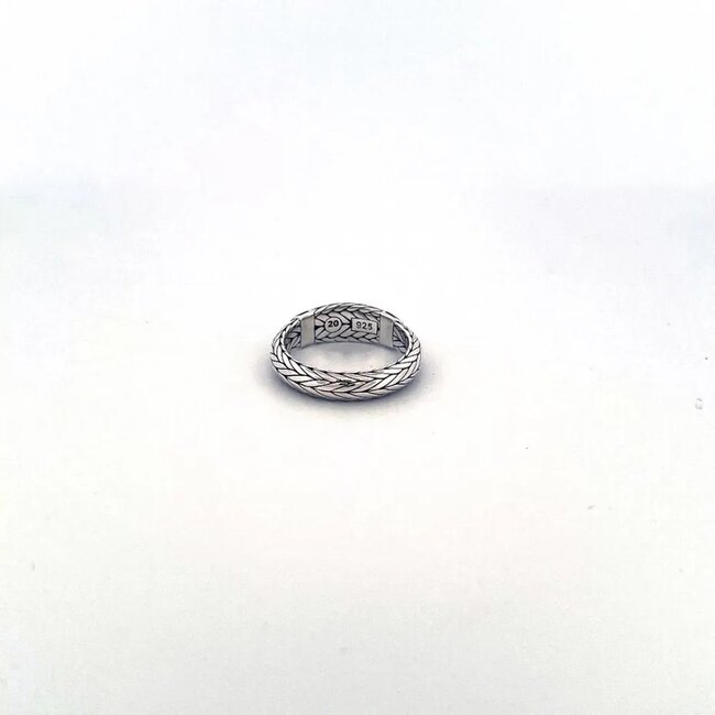 Buddha to Buddha Buddha to Buddha Ring 619 17 Ellen Stone Zilver met Tijgeroog navy Maat  17