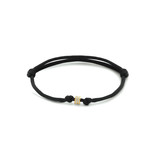 Blinckers Jewelry Huiscollectie BJ 4700288 Armband satijn zwart met 14k gouden element met zirkonia