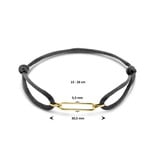 Blinckers Jewelry Huiscollectie BJ 4700300 Armband satijn zwart met 14k gouden element closed forever