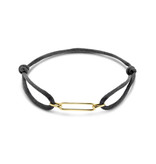 Blinckers Jewelry Huiscollectie BJ 4700300 Armband satijn zwart met 14k gouden element closed forever