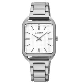 Seiko Seiko SWR073P1 horloge dames staal "classic"met zilveren wijzerplaat 5atm  waterdicht met hardflex crystal