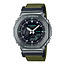 Casio G-Shock CASIO G-Shock Horloge GM-2100CB-3AER Staal Gun Metal Digitaal Analoog met Groene Canvas Band