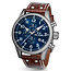 TW Steel TW Steel Horloge Heren VS111 Staal Chronograaf met Blauwe Wijzerplaat en Bruine Croco Horlogeband