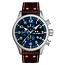 TW Steel TW Steel Horloge Heren VS111 Staal Chronograaf met Blauwe Wijzerplaat en Bruine Croco Horlogeband
