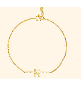 Vedder & Vedder Vedder  & Vedder Tennis Letter Bracelet- Plated- D