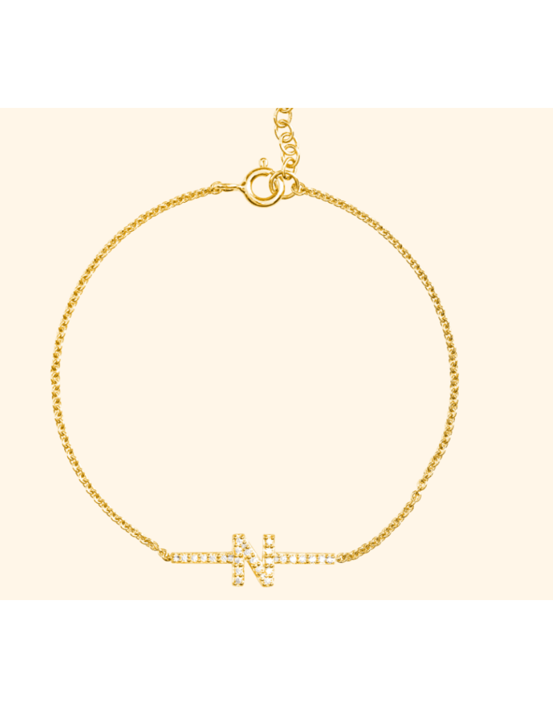 Vedder & Vedder Vedder  & Vedder Tennis Letter Bracelet- Plated- D