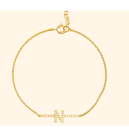 Vedder & Vedder Vedder & Vedder Tennis Letter Bracelet- Plated- M