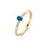 Blush Blush Ring 1637YDL/54 14k Geelgoud 0,03crt G SI Diamant en Blauwe Topaz Maat 54