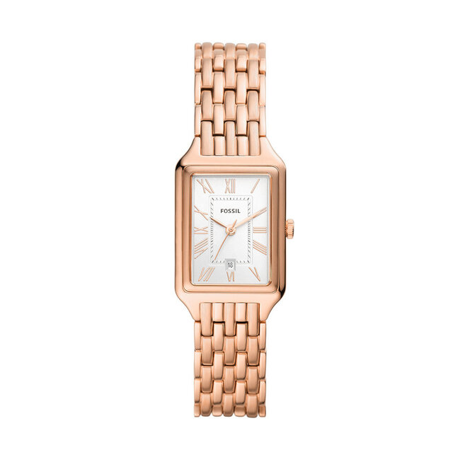 Fossil Fossil Horloge ES5271 Staal met Roségouden Plating Quartz Rechthoekige Kast