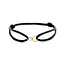 Blinckers Jewellery Huiscollectie BJ Armband 47.00292 14k Geelgoud Hart met Satijn Zwart Koord