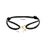 Blinckers Jewellery Huiscollectie BJ Armband 47.00292 14k Geelgoud Hart met Satijn Zwart Koord