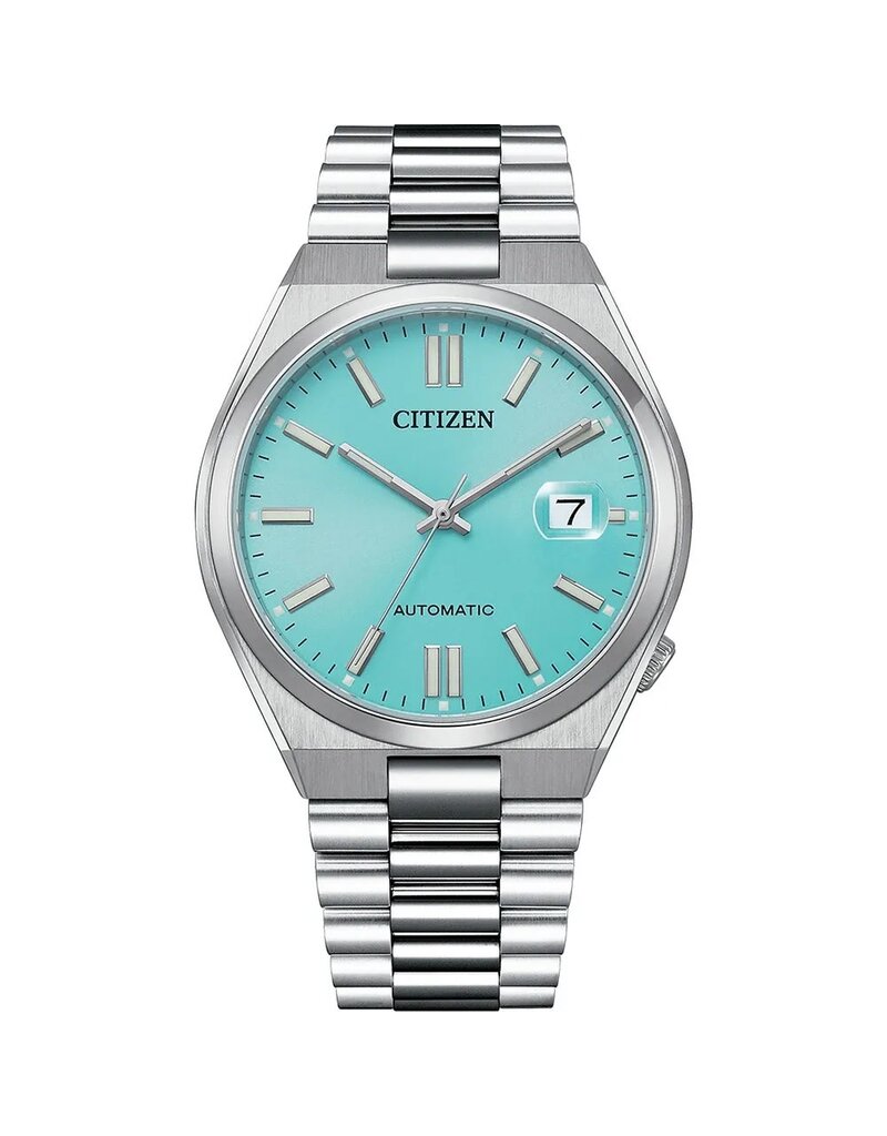 Citizen Citizen NJ0151-88M horloge heren automaat staal met stalen band licht blauwe sunray wijzerplaat met datum vergroootglas