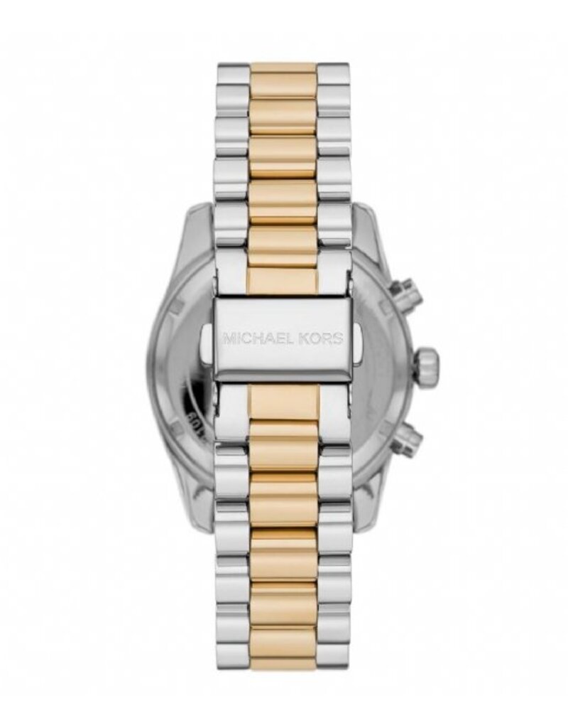 Michael Kors Michael Kors MK7218 Bicolor goud en zilver met donkerblauwe wijzerplaat