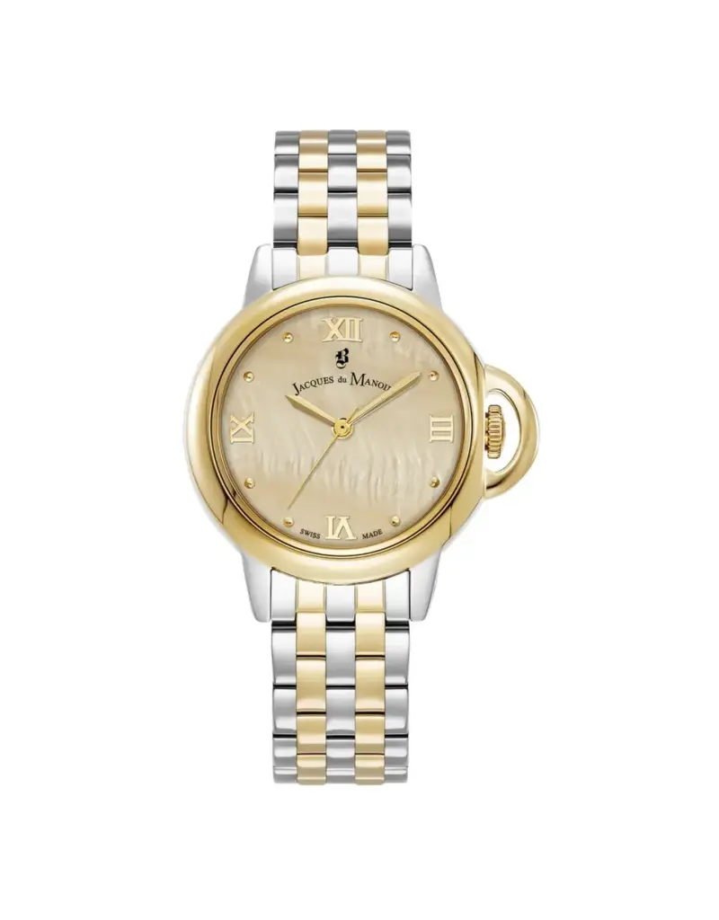 Jacques du Manoir Jacques de Monoir Horloge JWL02502 Staal Bi-color met Gouden Wijzerplaat 32mm