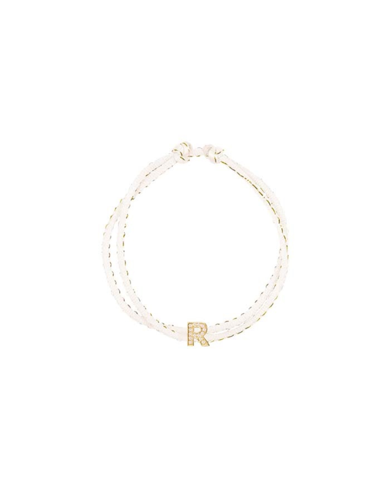 Vedder & Vedder Vedder & Vedder Lizzy Sparkle bracelet cream - plated - Letter D