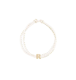 Vedder & Vedder Vedder & Vedder Lizzy Sparkle Bracelet Cream - Plated- Letter N