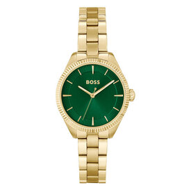 BOSS BOSS Horloge Dames HB1502729 Staal Goudkleurig met Groene Wijzerplaat 32mm